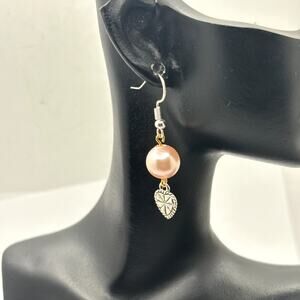 Silver Heart & Pearl Earrings